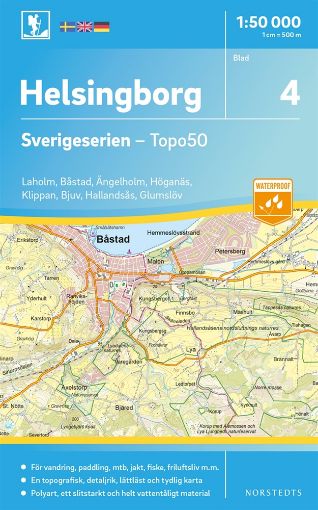 Bild på 4 Helsingborg Sverigeserien Topo50 : Skala 1:50 000