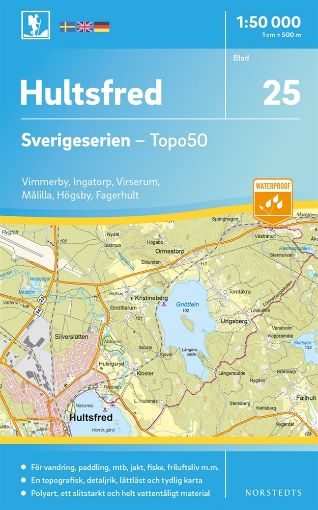 Bild på 25 Hultsfred Sverigeserien Topo50 : Skala 1:50 000