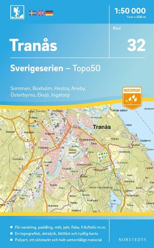 Bild på 32 Tranås Sverigeserien Topo50 : Skala 1:50 000