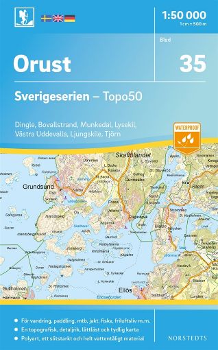 Bild på 35 Orust Sverigeserien Topo50 : Skala 1:50 000