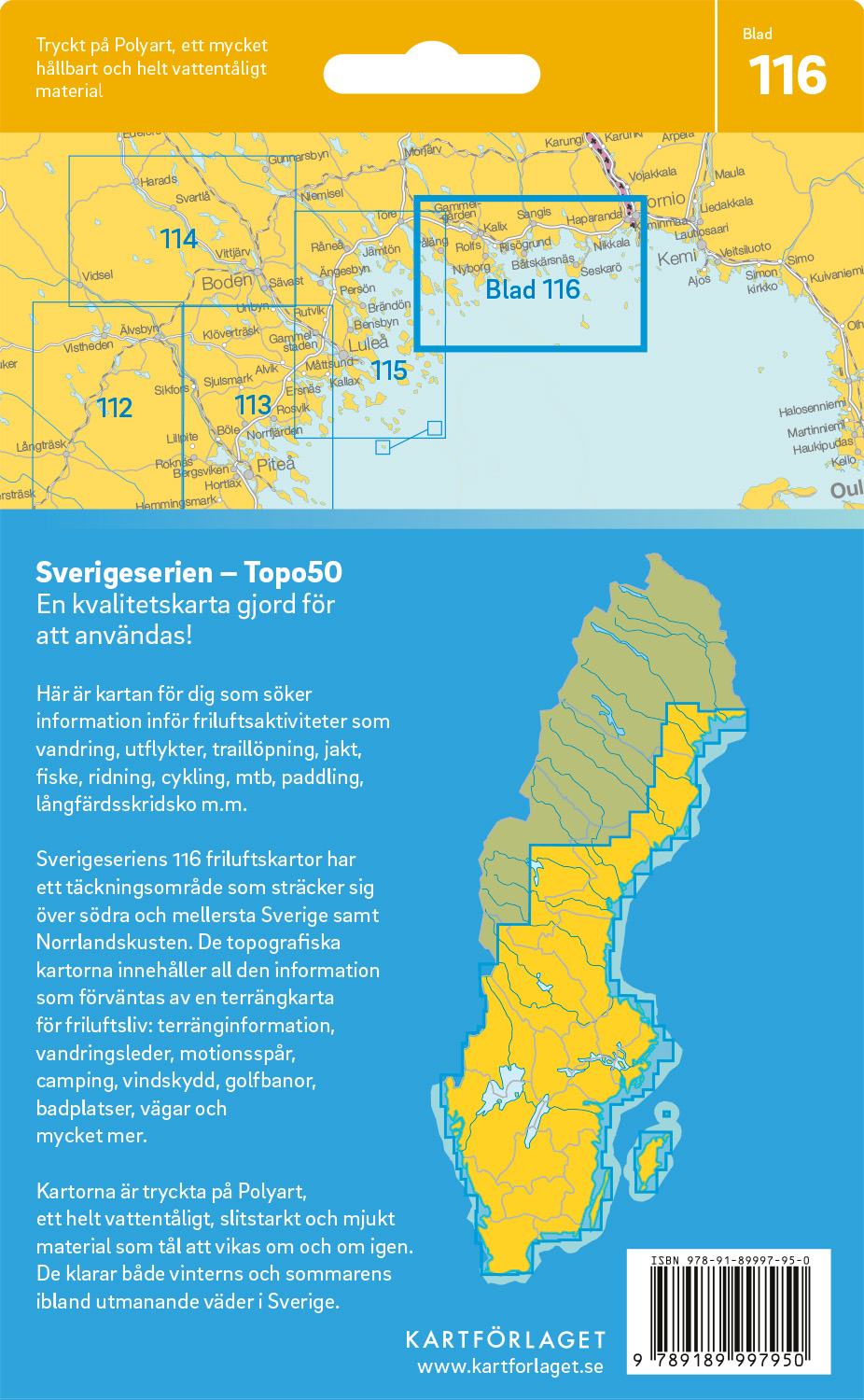 Kartförlaget | 116 Kalix Sverigeserien Topo50